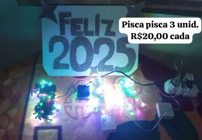 3 Pisca Pisca Led Colorido 8 Funções 9 Metros