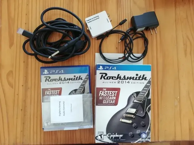 Rocksmith 2014 remastered PS4 + cabo original + Adaptador óptico