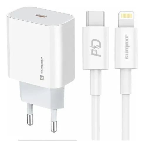 Carregador Turbo PD 30W Lightning Sumexr - Branco