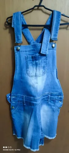 Macacão Jeans curto Feminino