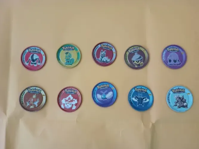 10 Tazos Pokemon Panini Advanced Metal