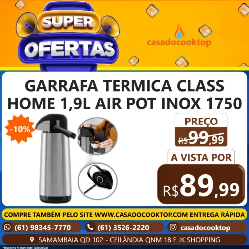 GARRAFA TERMICA CLASS HOME 1,9L AIR POT INOX 1750