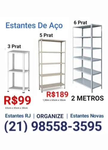 R$99,00* Estante NOVA NA CAIXA a partir R$99,00* Kit Prateleiras de Ferro / Aço