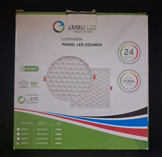 Promoção Painel de LED com Design Colmeia - Iluminação Moderna