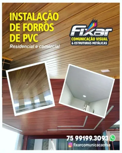 Instalação de forros de PVC - Residencial e comercial