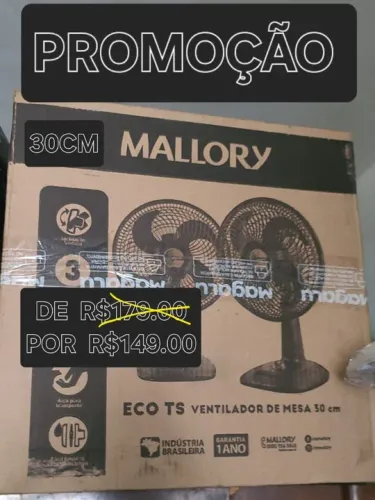 Ventilador de Mesa Mallory ECO TS 30cm - Novo!