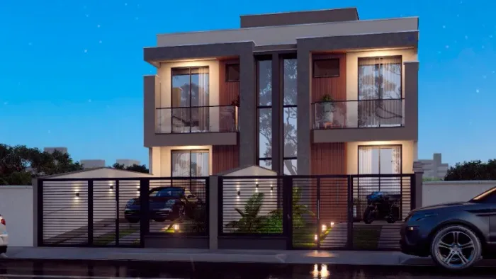 Sobrado 2 Suítes, área gourmet com churrasqueira Forquilhas - Novo Horizonte