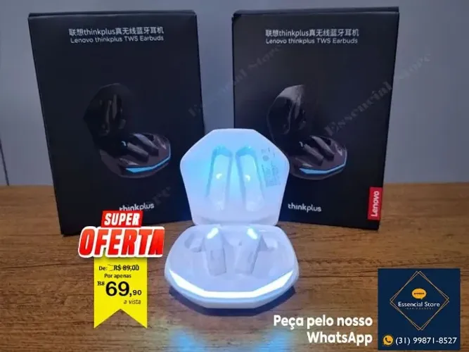 Fone de ouvido Lenovo Gm2 PRO bluetooth Gamer TWS - NOVO!!l