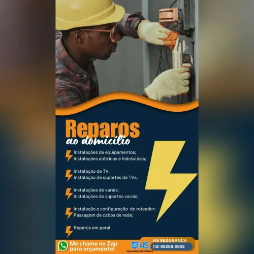 Reparos em domicílio, hidráulica, elétrica, roteador