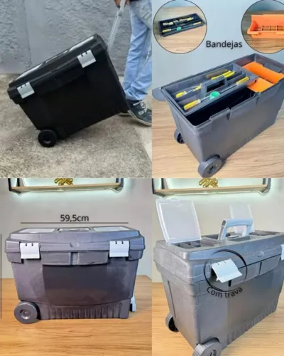  Excelente Caixa de Ferramentas com Bandeja e Rodinhas Maleta Car Box 5100