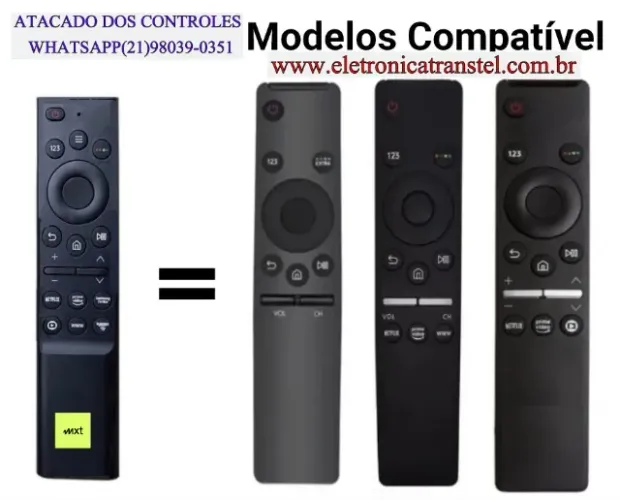 Controle Remoto Para Tv Samsung Smart 4K Led e Lcd  Serie Au7700 A
