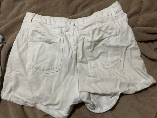 Shorts Jeans Branco Feminino