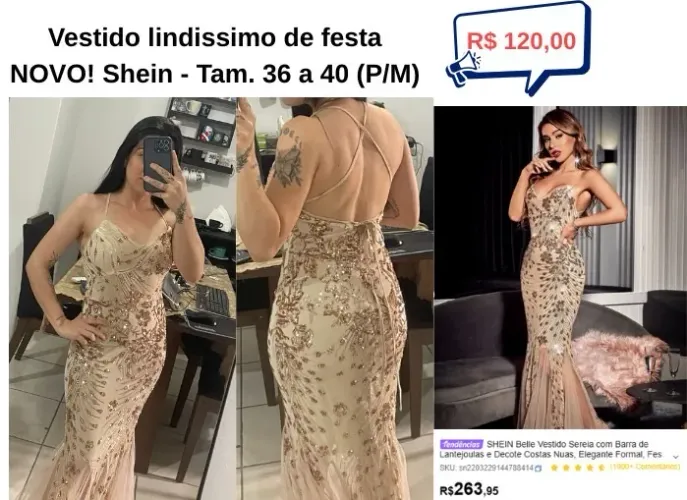 Vestido luxo longo reveillon ou festa
