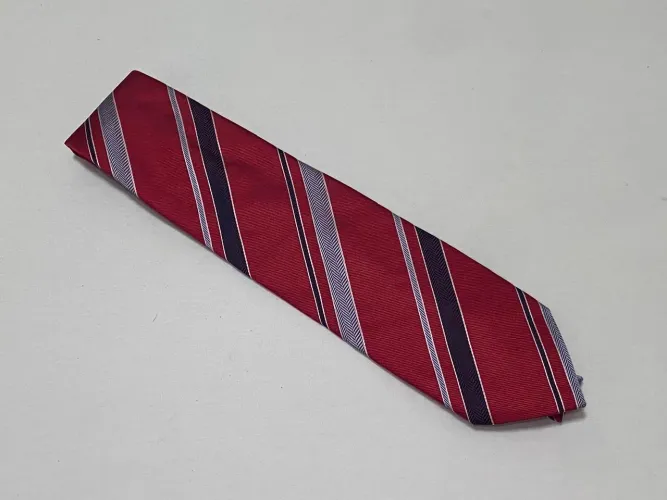 Gravata Brooksfield Vermelha Listrada Bom Estado