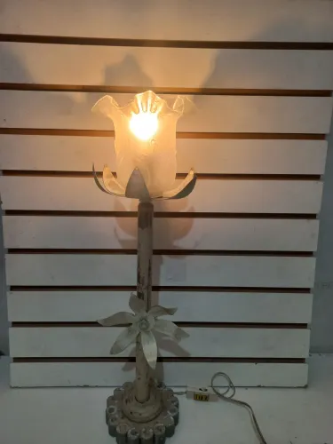 Abajur antigo cúpula de vidro 55 cm
