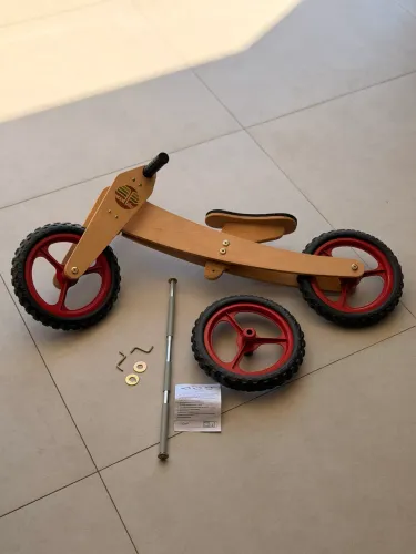Bicicleta de equilíbrio Wood Bike 3 em 1 da marca Camará