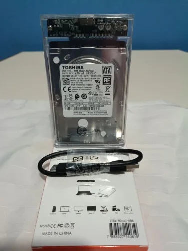 HD 500 GB Toshiba +Case e Cabo USB 3.0 100% Saudável - Poucas horas de uso .Aceito Cartão.