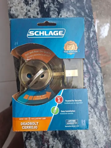 Lock Schlage B60nv609Latão Brilhante De Cilindro Duplo