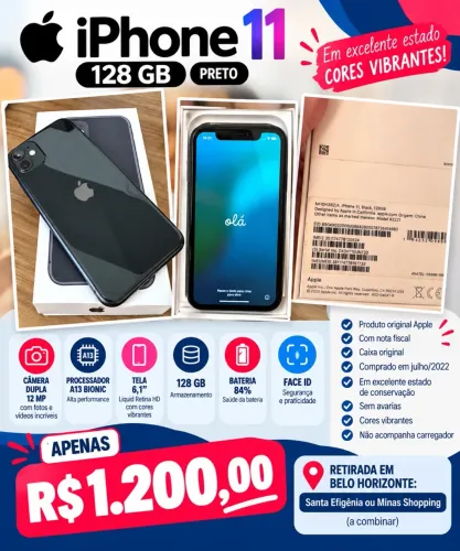 iPhone 11 - 128 gigas preto