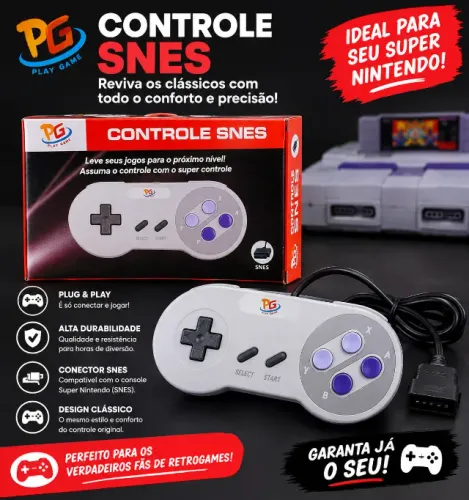 Controle super Nintendo (Novo)