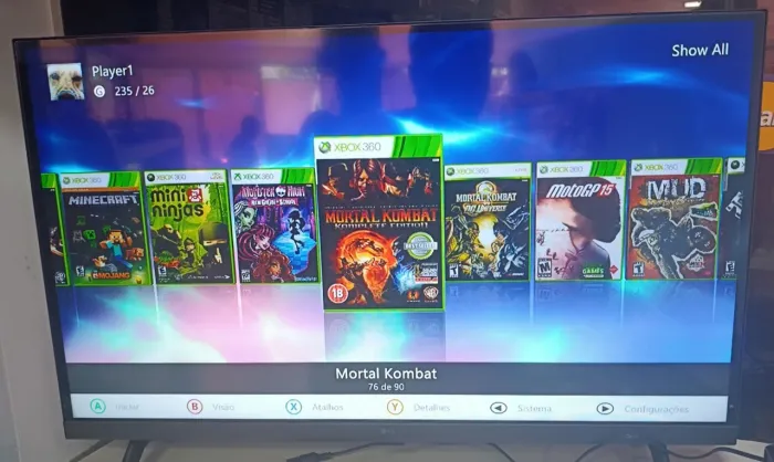 Xbox 360 com vários jogos e com garantia de 01 ano.