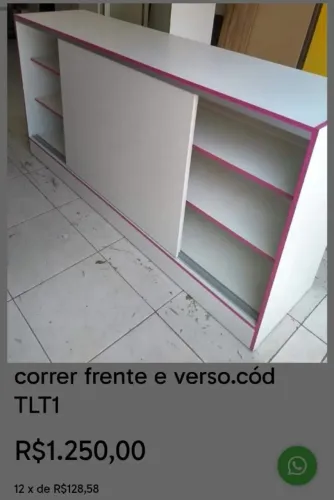 Armário Horizontal Totalmente Branco, inclusive as bordas, Muito Espaçoso