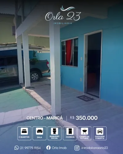 CENTRO, ORLA 23 IMOBILIÁRIA VENDE! Belíssima casa no centro de Maricá!