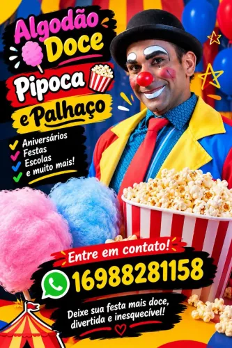 Algodão doce e pipoca