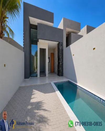 Casa em Arembepe Linha Verde, 2 suítes, piscina, garagem, condomínio segurança
