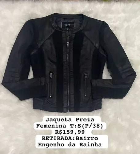 Jaqueta Blanc Noir de Couro Sintético (Faux Leather Jacket).HOJE 19/07 R$ 159,99