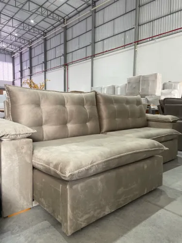 Sofá Retrátil 2,90 Braço Almofada PRONTA ENTREGA