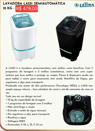 Lavadora Tanquinho SemiAutomática 10k (leia a descrição)