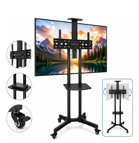 Rack Pedestal Suporte de Rodinha com Ajuste de Altura e trava de segurança