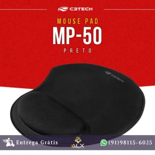 Mousepad Com Apoio de Pulso Ergonômico Mp-50 C3tech *ENTREGA GRÁTIS*