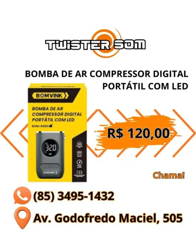 Bomba de ar compressor digital portátil