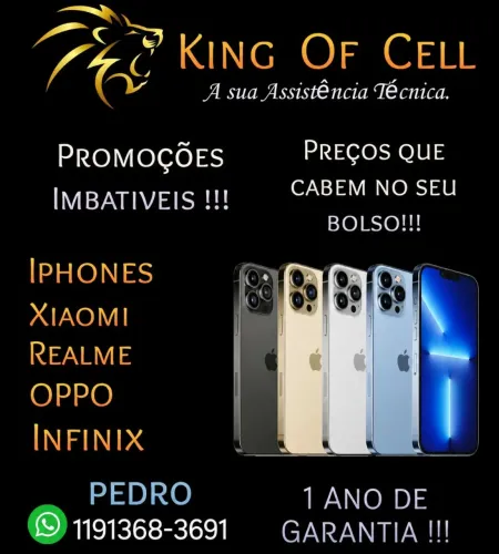 # KING OF CELL - A SUA ASSISTÊNCIA TÉCNICA E VENDAS DE CELULARES
