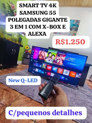 SMART TV 4K SAMSUNG 55 POLEGADAS 3 EM 1 C X BOX E ALEXA R$1.250.
