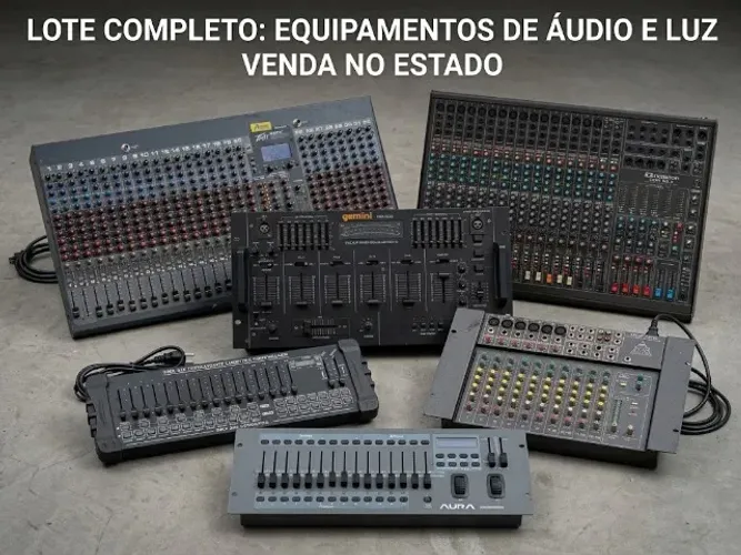 Lote Com 6 Equipamentos De Som E Iluminação Profissional