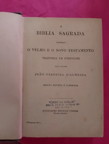 Bíblia sagrada antiga de 1948 João Ferreira de Almeida