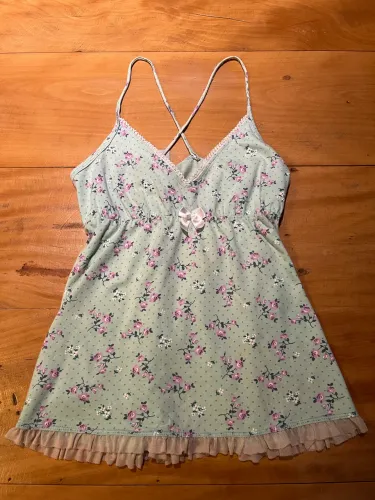 batinha slip top florida delicada babados vintage coquette fairy
