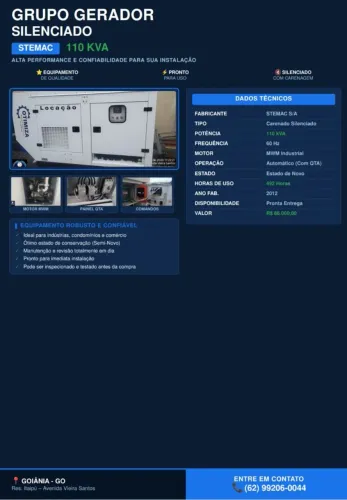 GRUPO GERADOR 110 KVA