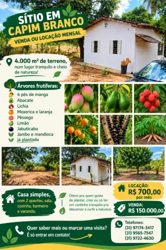 Sítio em Capim Branco