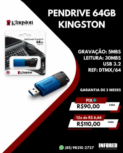 Pendrive Kingston 64GB DataTraveler Exodia