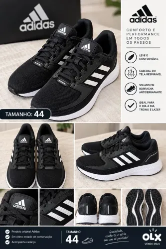 Tênis Adidas Preto e Branco ? Tamanho 44