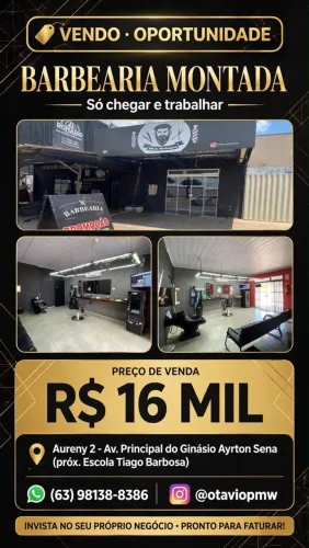 Vende-se Barbearia Pronta para Trabalhar