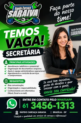 Vaga de emprego secretária 