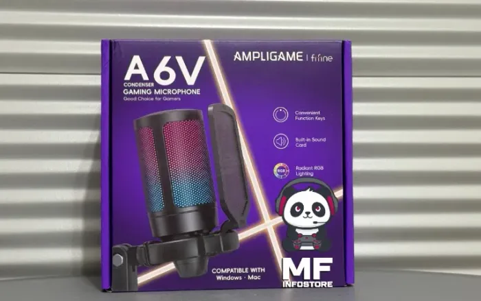 Microfone Gamer Fifine A6V RGB - NOVO