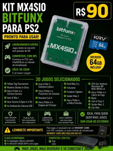 Adaptador MX4sio+cartão de memória 64GB