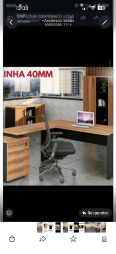 MESA EM L 40MM ESPESSURA TAMPO 1.50X1.70 M 5 GAVETAS AVISTA R$ 1.800.00 ZAP *