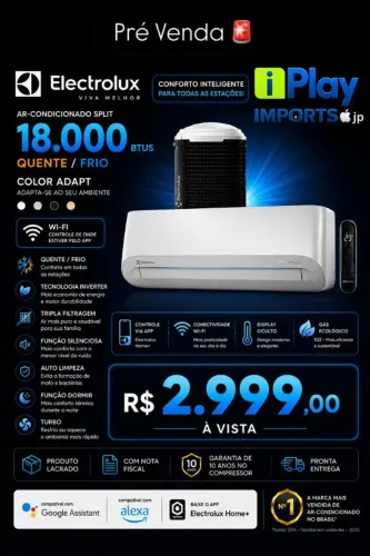 AR CONDICIONADO ELECTROLUX SPLIT 18000 btus